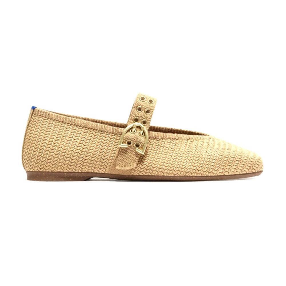 Rothy's The Max Buckle Mary Jane Tan Woven Size 8 - Picture 2 of 14